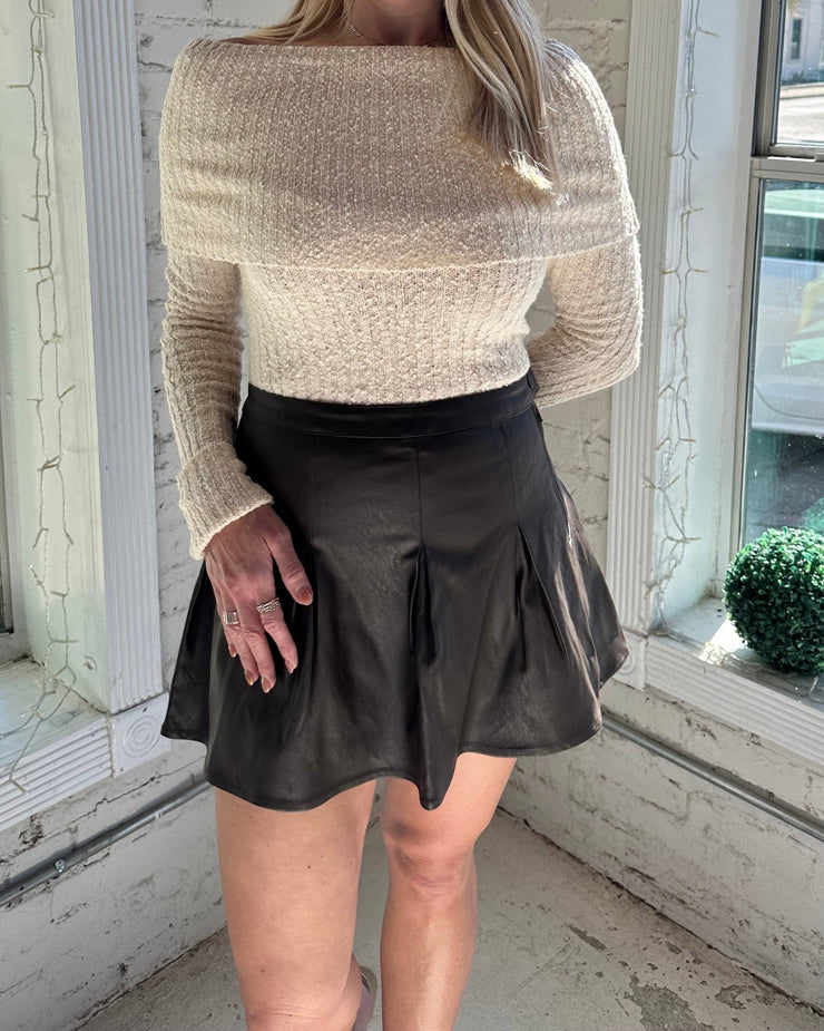 Mocha Pleated Skirt