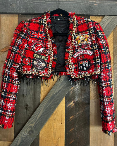 Custom Plaid Patch Jacket 2