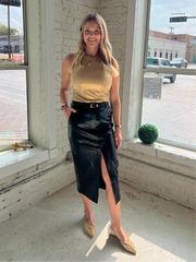 Metropolitan Leather Skirt