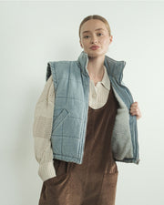 Alexandra Quilted Sherpa Denim Vest