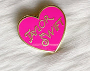 Taylor Swift Pink Heart Enamel Pin