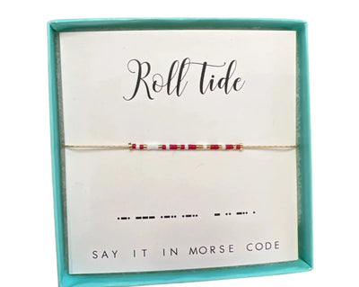 Roll Tide Morse Code Bracelet