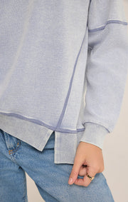 Easy V Knit Denim Sweatshirt