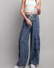 Cargo Wide Leg Denim Pant