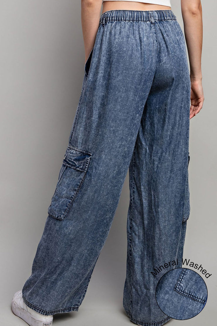 Cargo Wide Leg Denim Pant