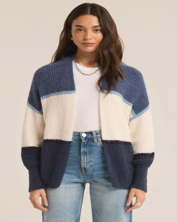 Jones Stripe Cardigan True Navy