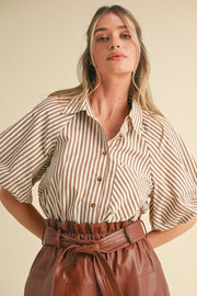 Pecan Stripe Top