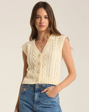 Set Adrift Sweater Vest- Sea Salt