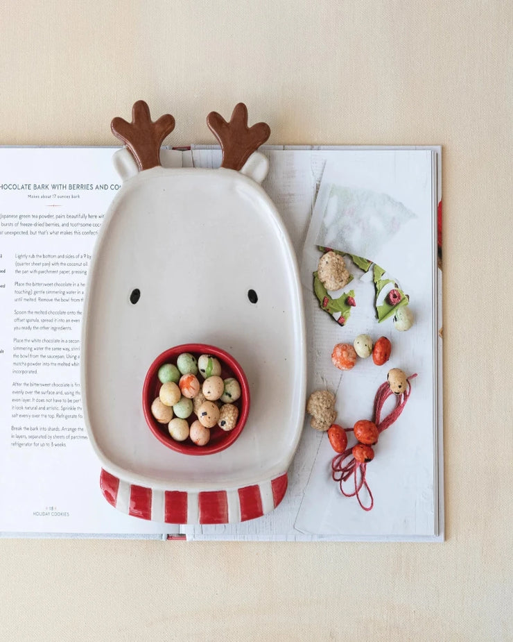 Stoneware Reindeer Shaped Platter