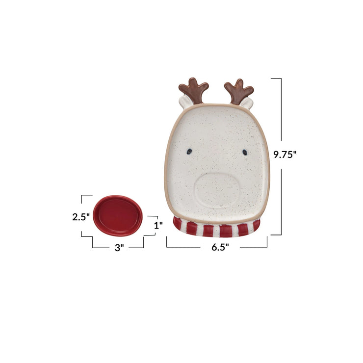 Stoneware Reindeer Shaped Platter